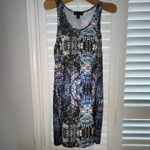 Stylestalker Blue and Black Abstract Mini Dress